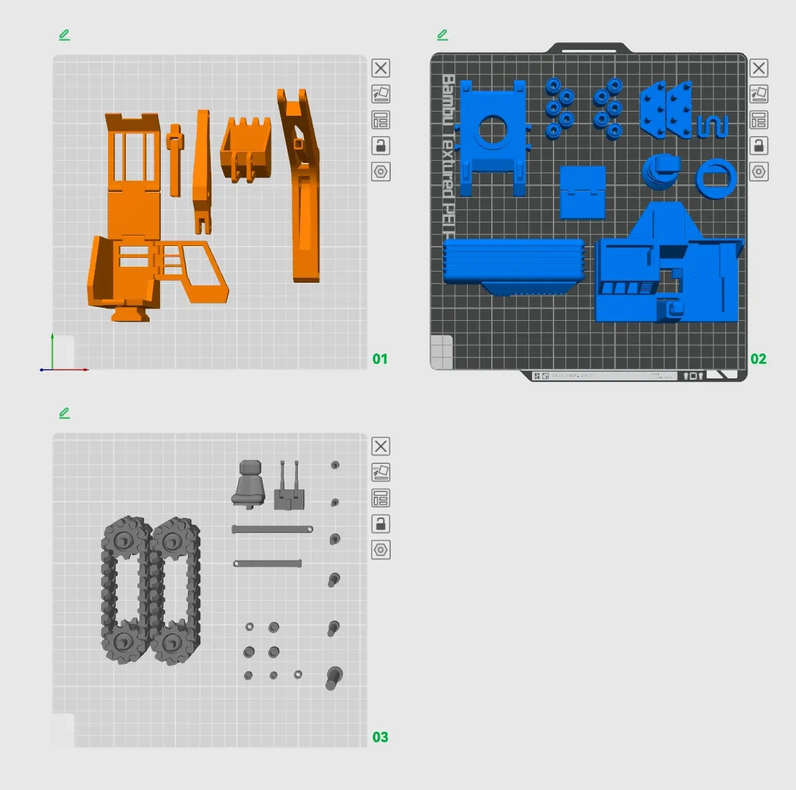 Miniatura 1 do modelo 3D 趣味拼装挖掘机