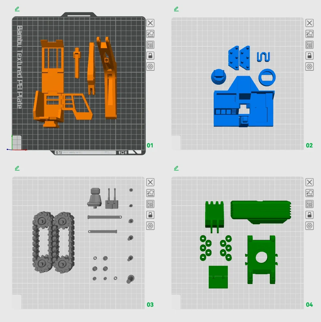 Miniatura 2 do modelo 3D 趣味拼装挖掘机
