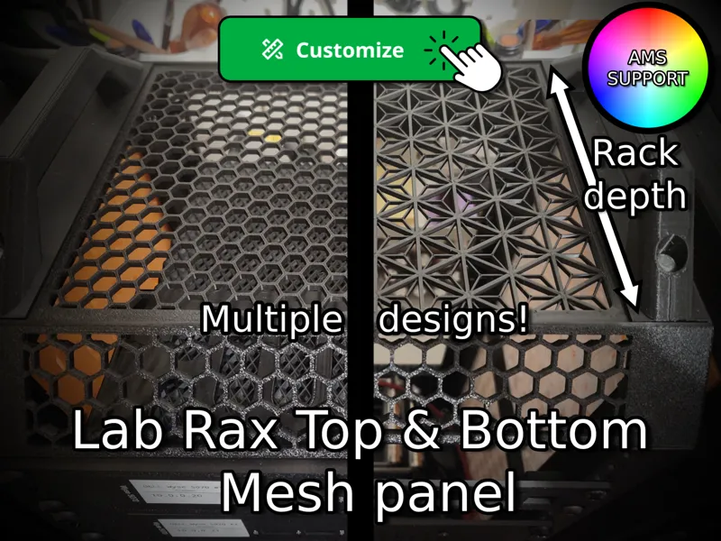 Customizable Mesh Top & Bottom Panel for Lab Rax
