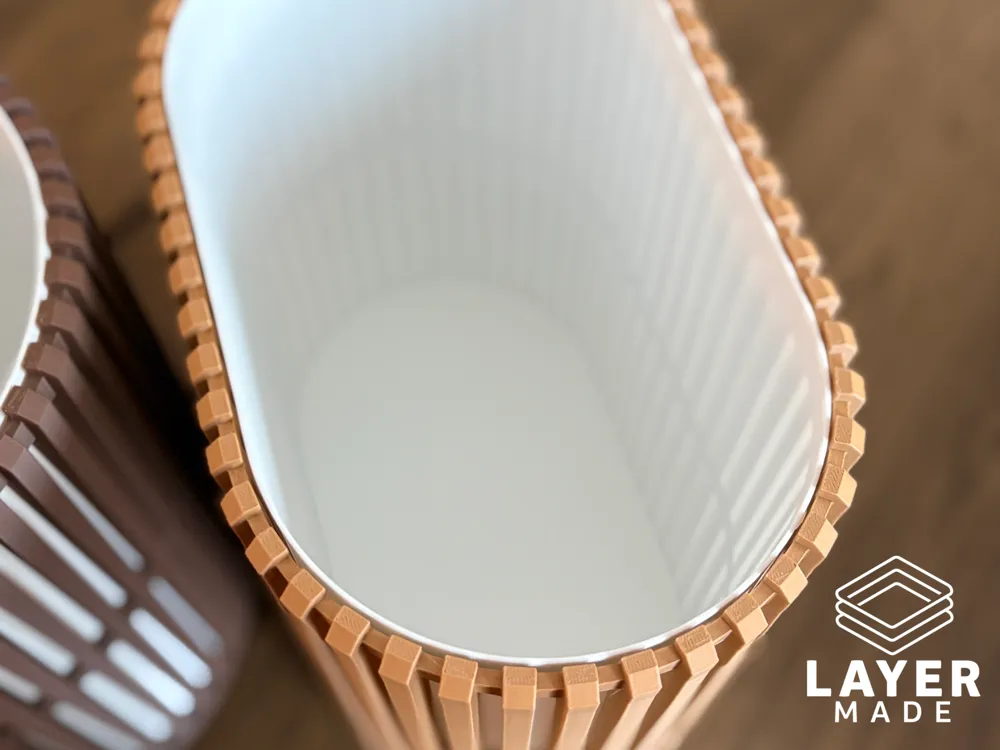 Mid Century Modern Waste Basket Collection by Layer Made - MakerWorld
