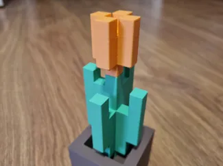 Minecraft Flower Orange Tulip Pot (no glue)