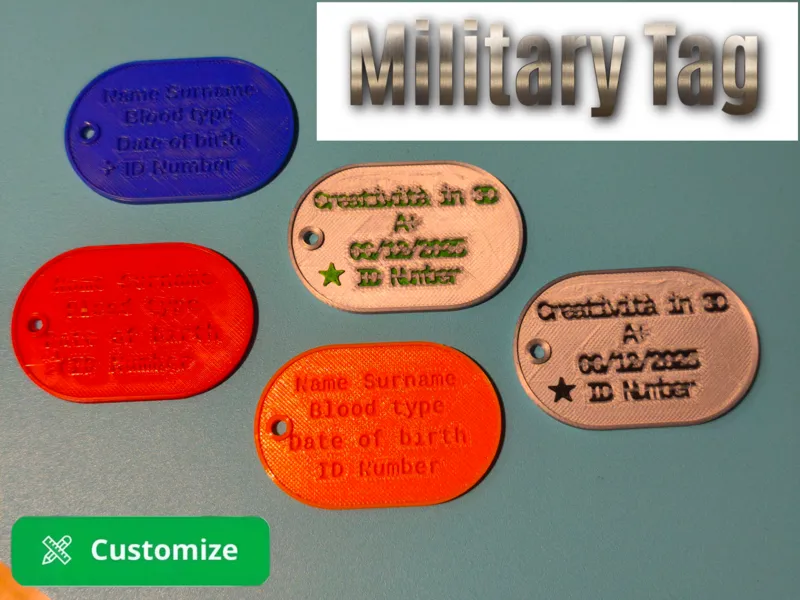 Customizable Military Tag