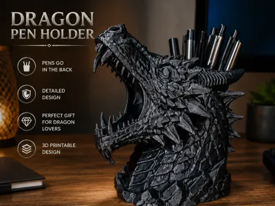 Fierce Dragon Pen or Pencil Holder.