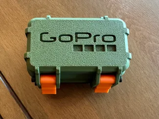 GoPro case with logo lid and inset