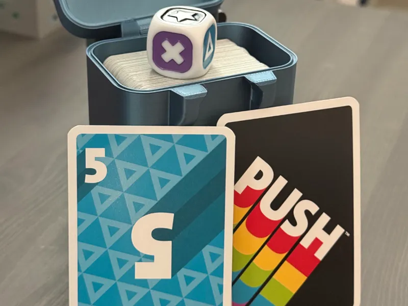 Push Card Game with Dice holder Travel Box