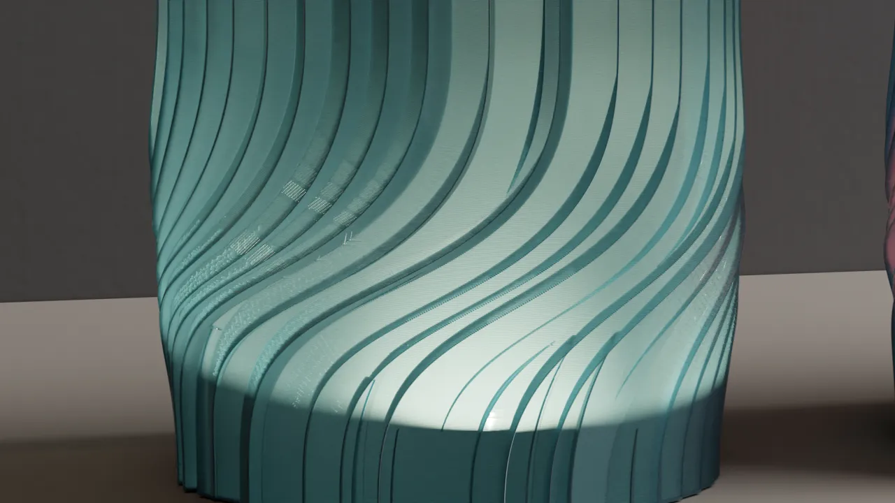 Modern Lamp. Wireless RGB lampshade. Easy print view 4