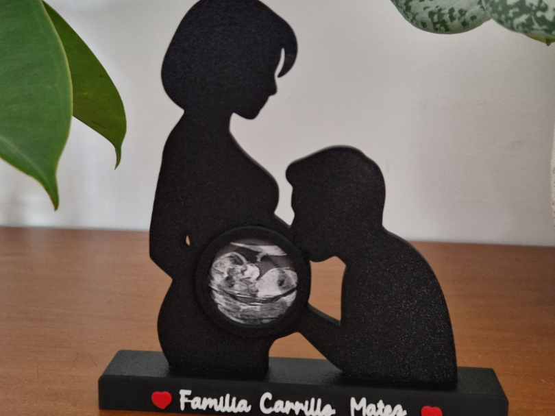 Family Pregnant Ultrasound Silhouette First Hello 