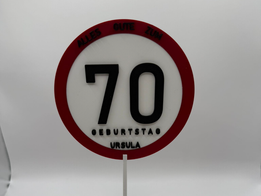 Verkehrsschild Geburtstag 70 - Personalisiert