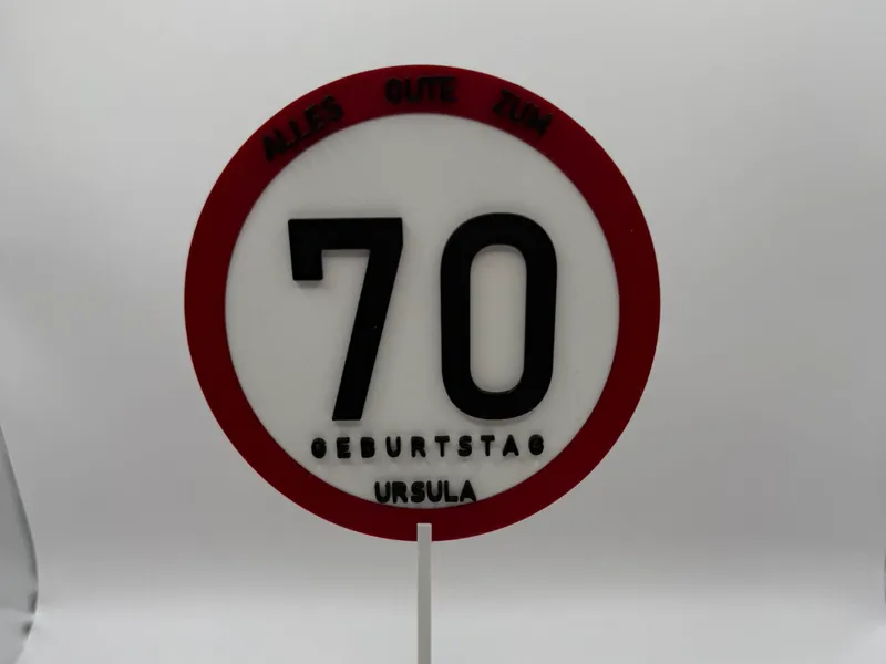Verkehrsschild Geburtstag 70 - Personalisiert
