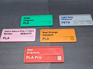 Filament Sample Card