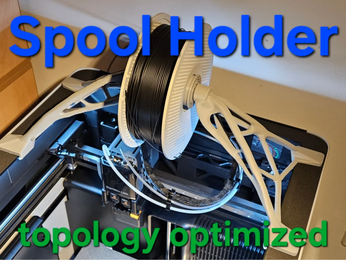 Spool Holder H2 TPU Top Feed topology optimized - Free 3D Print Model ...