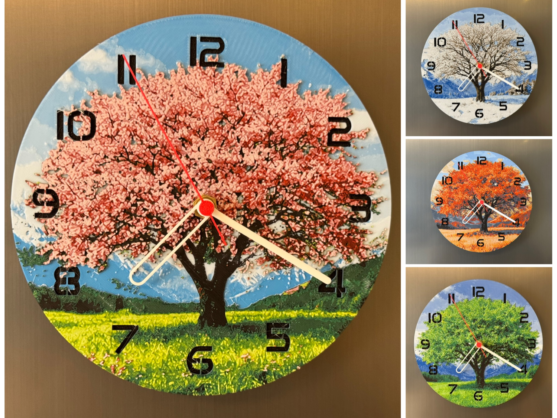 Wall / table clock 4 seasons spring