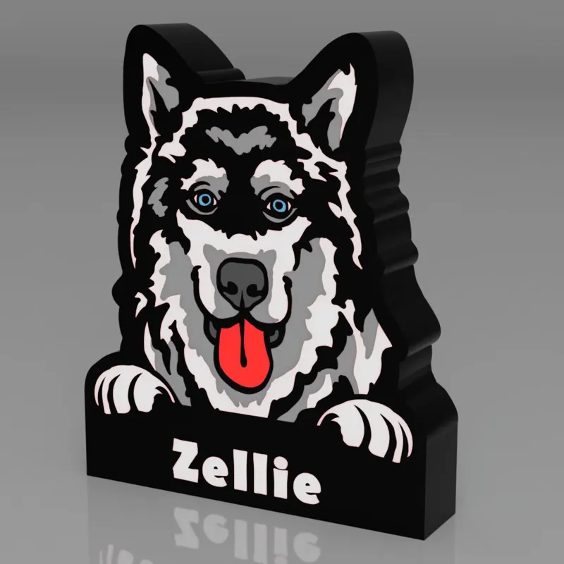 Peeking Husky Custom Name