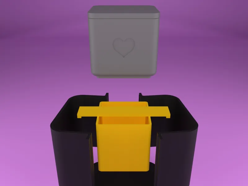 Giessform für Beton Behälter mit HERZ Liebe Logo