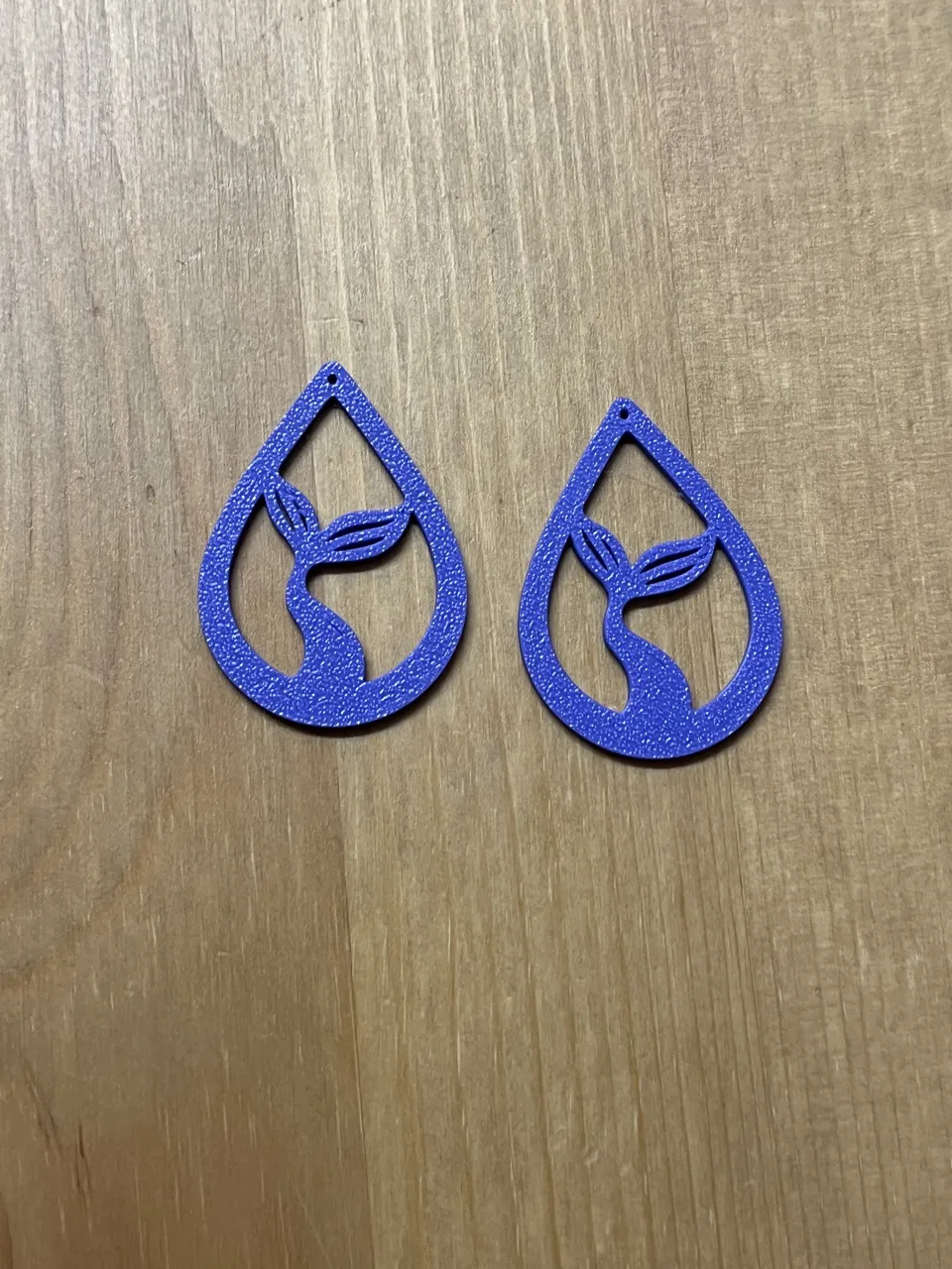 mermaid tail earrings view 2