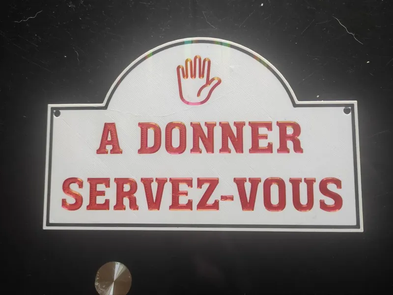 "A donner / Servez-Vous" panneau en français