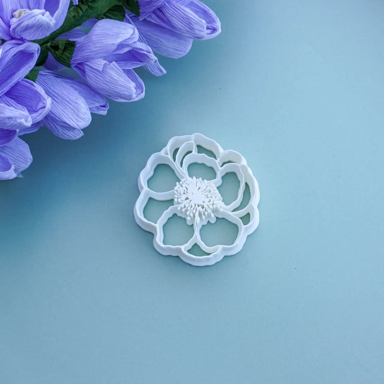 Peony Flower Clay Cutter For Earrings Necklaces view 2