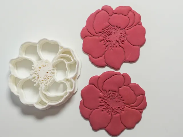 Peony Flower Clay Cutter For Earrings Necklaces