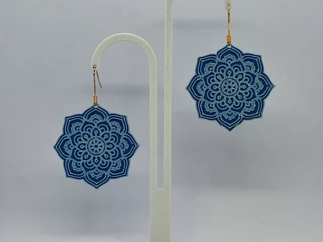 Aretes Mandala Azul