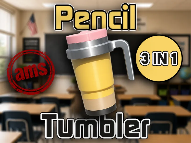 3-In-1 Tumbler Koozie Can Holder | Pencil Edition!