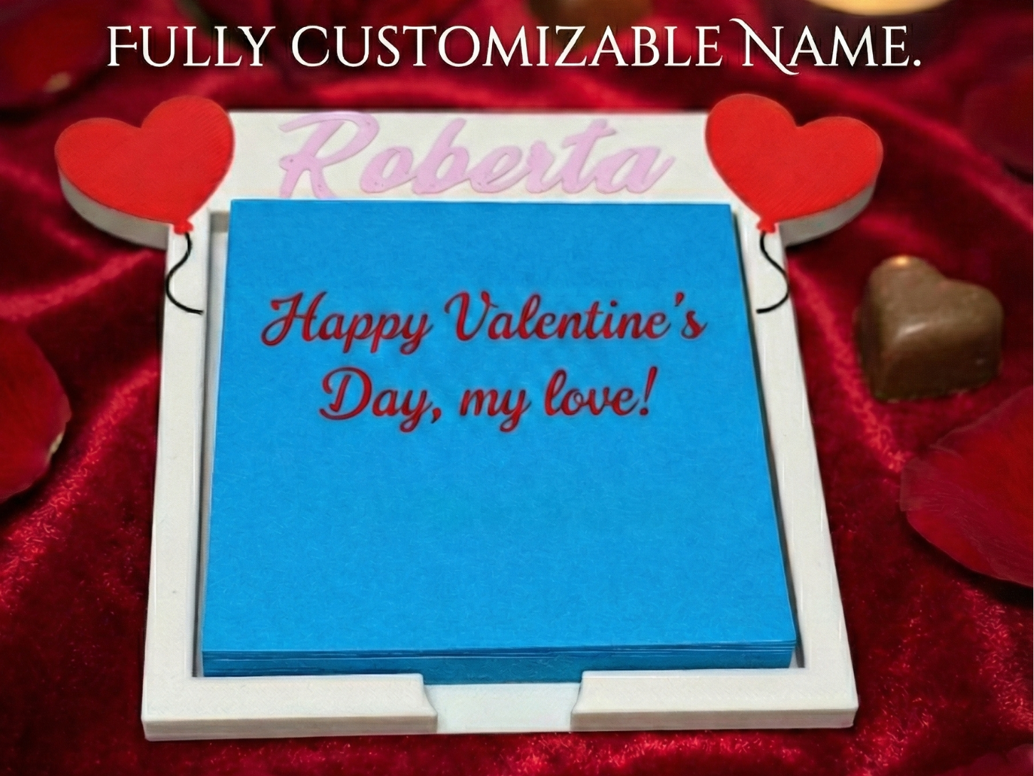 Valentine's Day Heart Note Holder (Customizable)