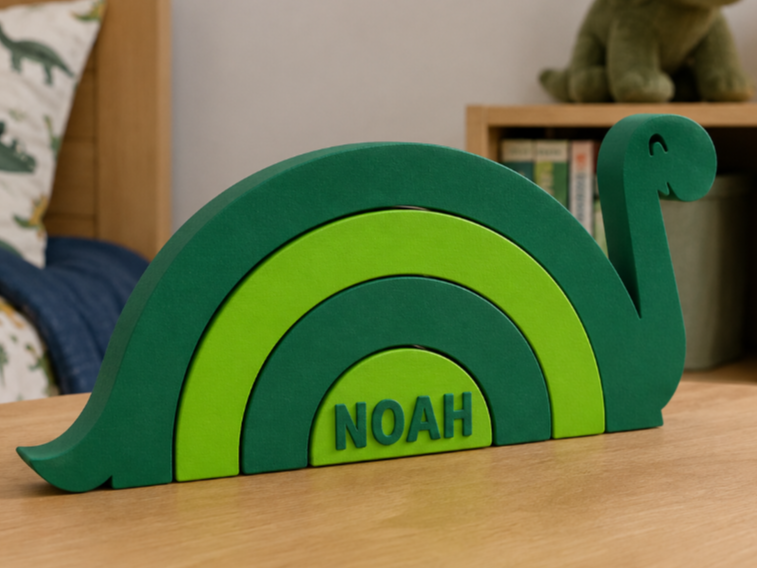 Personalised Dinosaur Rainbow Stacker Custom