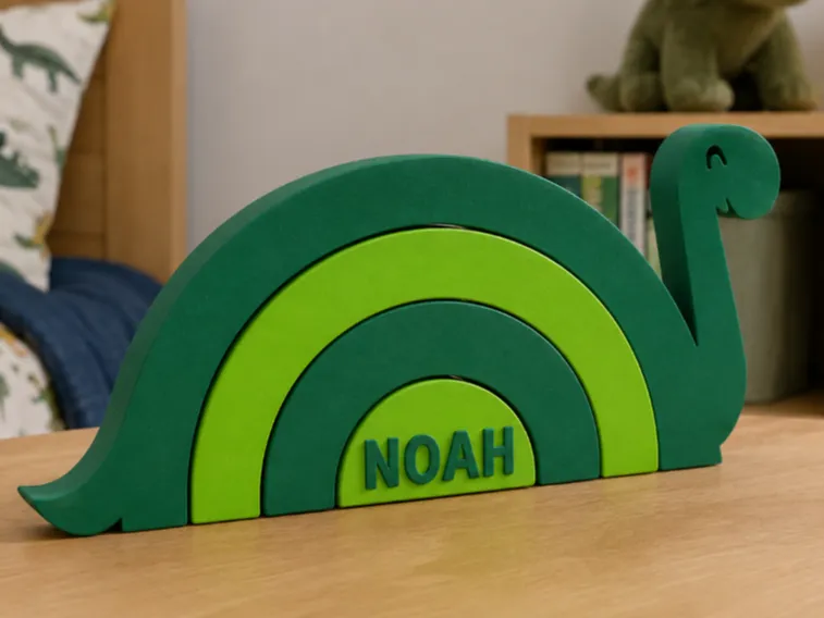 Personalised Dinosaur Rainbow Stacker Custom