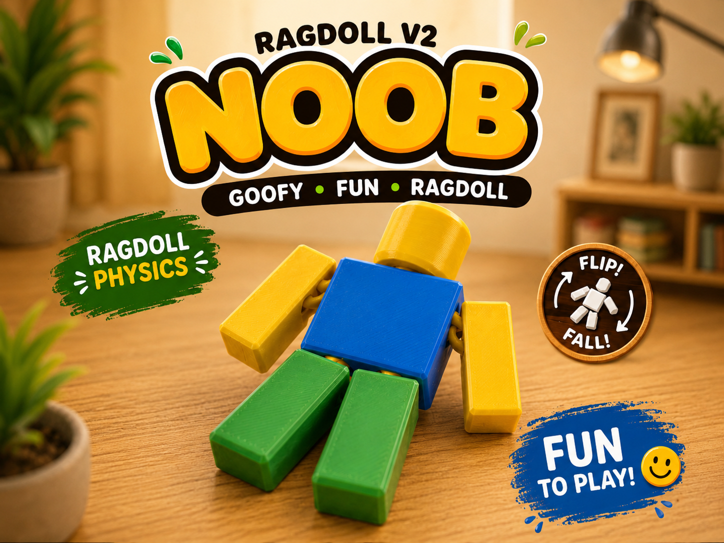 Roblox Noob Ragdoll Figure V2 (Stronger & Better!)