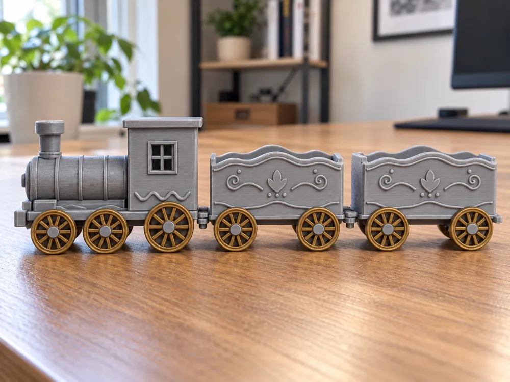 Model Freight Train Set Train Set – Rolling Wheels & Connectable Carts - Free 3D Print Model ...