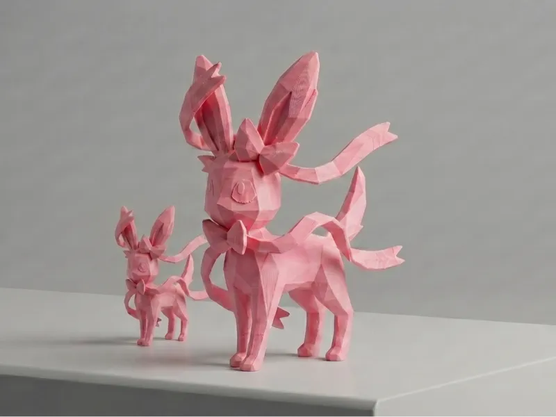 Low Poly Sylveon - Stylized Pokémon Desktop Friend