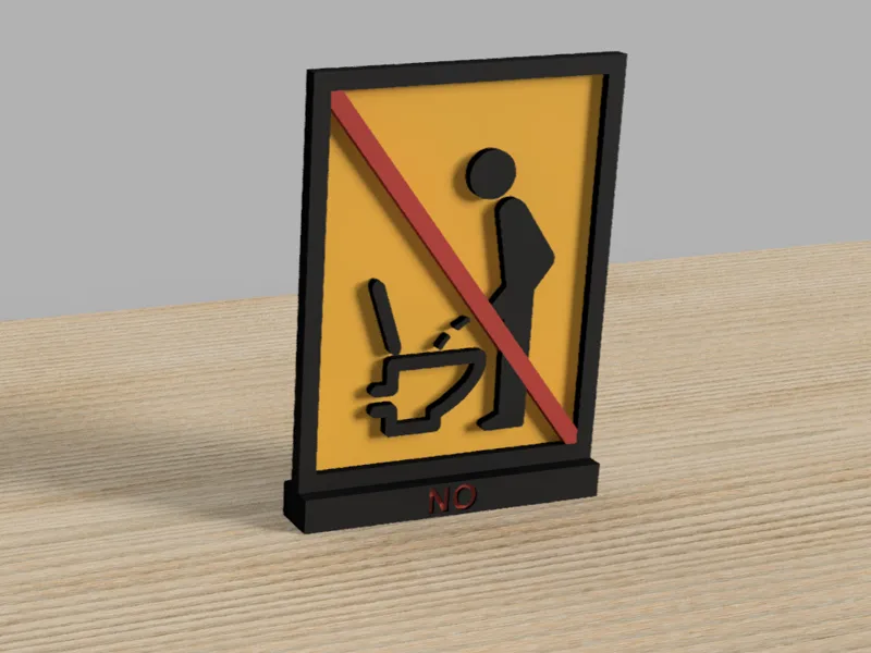 Do not pee while standing sign