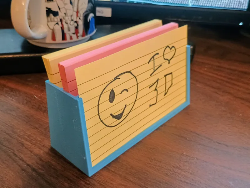 Index card box with display panel