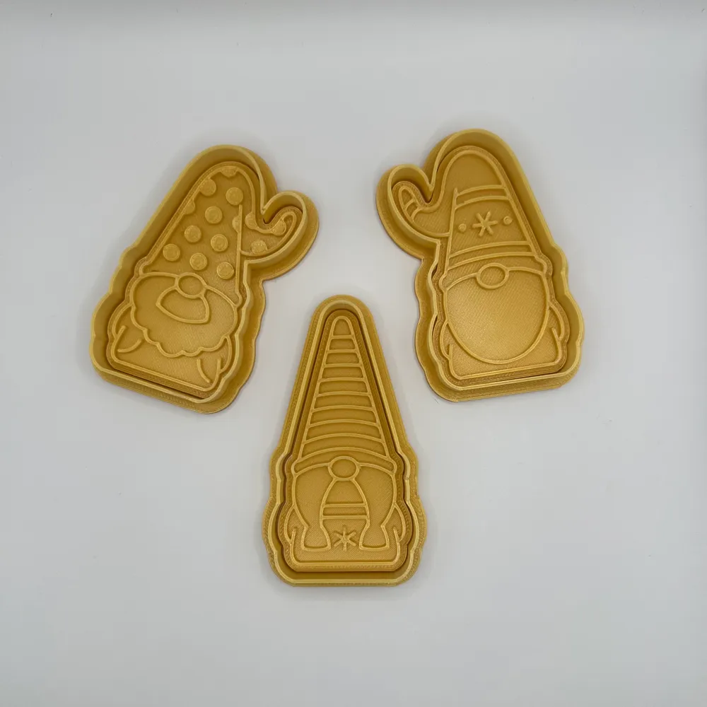 Christmas gnome cookie cutter / stamp by Indibles MakerWorld