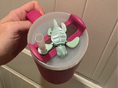 Straw Buddy Topper - Articulated Sea Turtle