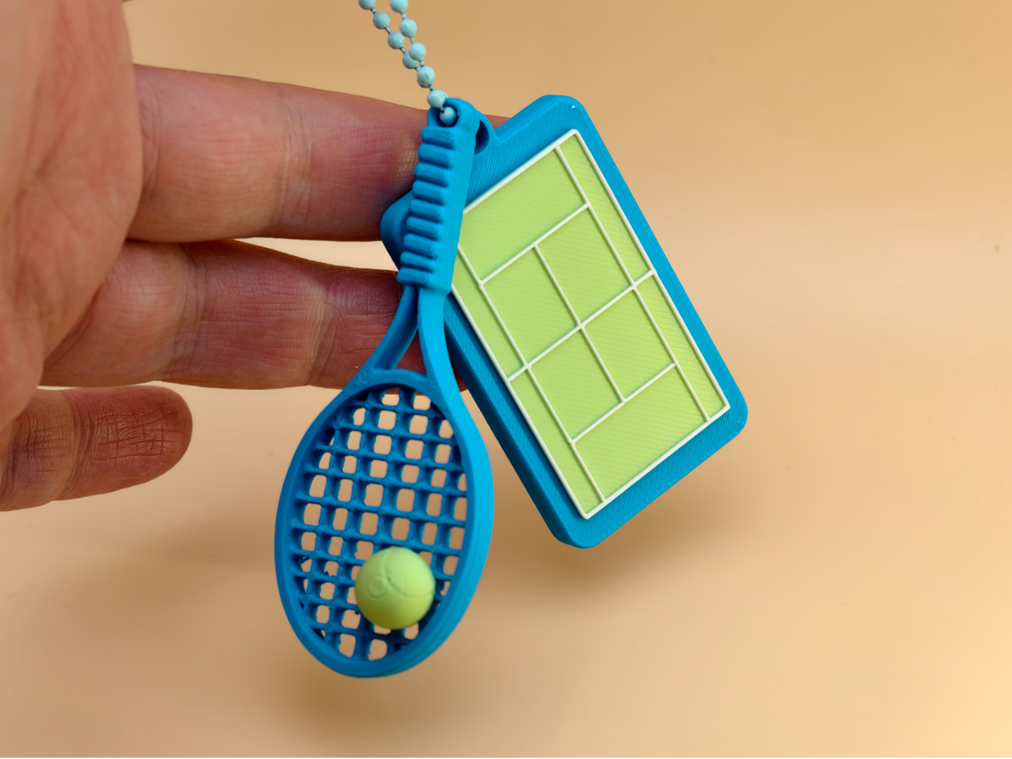Miniatura 1 do modelo 3D 网球拍和网球场钥匙扣