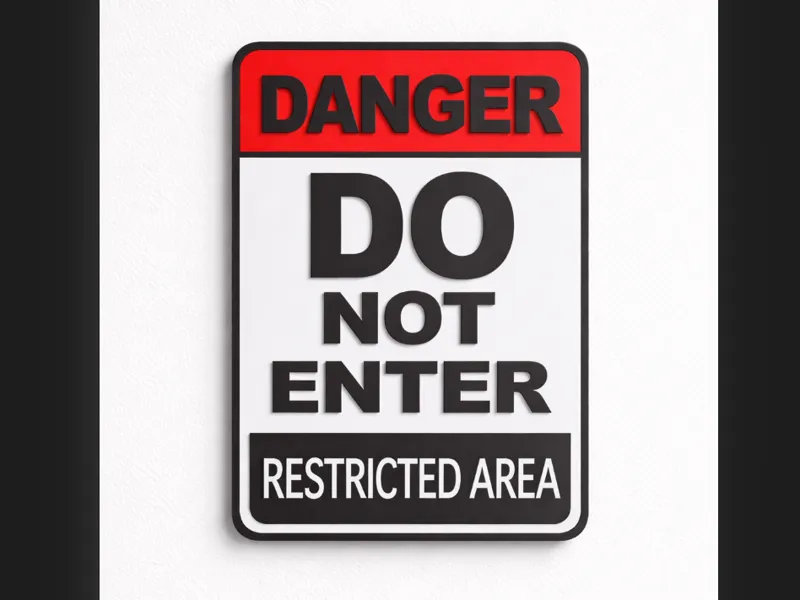 Warning sign: Danger – Do Not Enter
