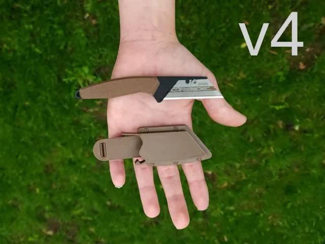 EDC Utility knife, fixed blade with sheath. v4