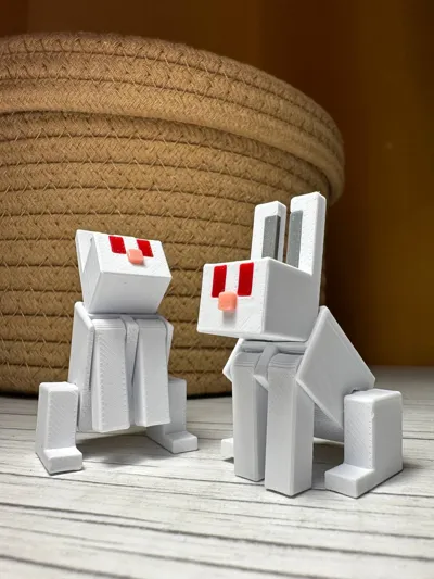 Minecraft Rabbit Side View Minecraft Rabbit Articulated by kirimba MakerWorld: Download Free 3D Models
