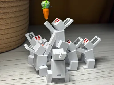 Minecraft Rabbit Articulated by kirimba MakerWorld: Download Free 3D Models