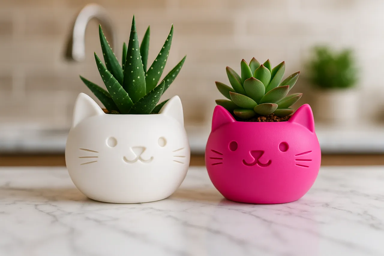 The Cat Vase Cute pot for your succulents & plats view 2