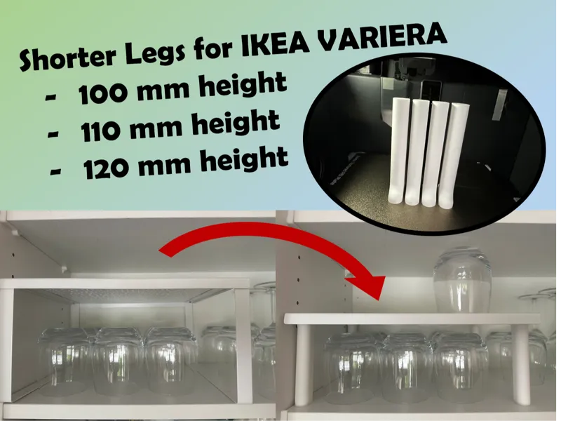 Short Legs for IKEA VARIERA - 100mm, 110mm, 120mm