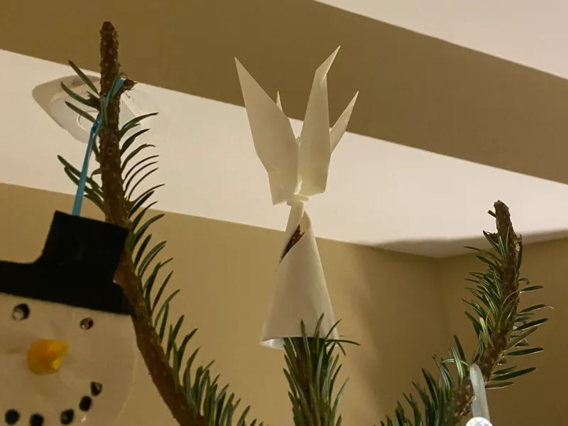 Origami Crane Christmas Tree Topper