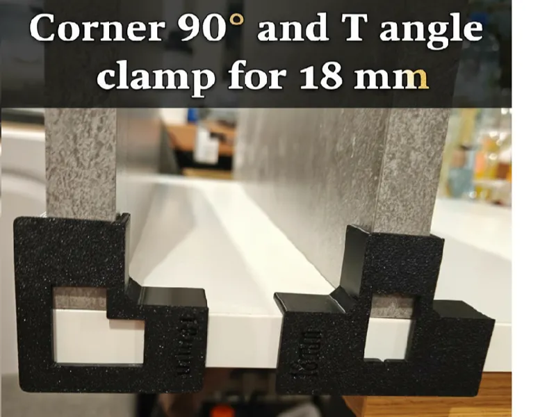 Corner 90° and T angle clamp for 18 mm for cabinet