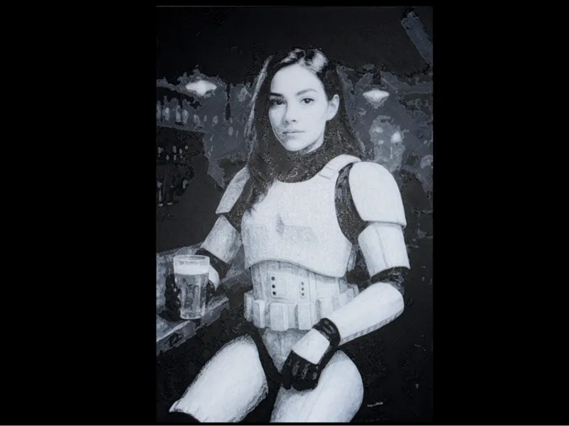 Stormtrooper Woman in a Bar Hueforge Star Wars