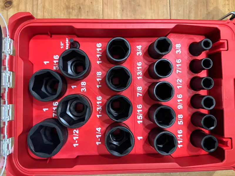 Milwaukee 1/2" 19PC Deep SAE Socket Packout Insert