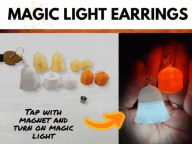 Magic Light Up Pumpkin Ghost Earrings