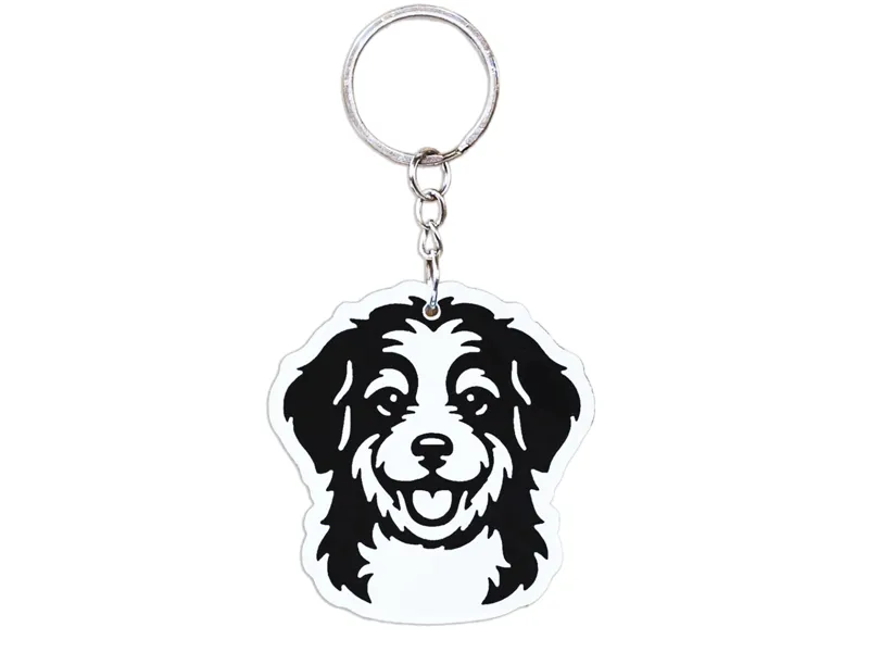Bernedoodle Dog Keychain Easy 3MF Multicolor Print
