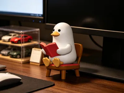 Diligent Reading Duck Computer Desk Ornament Desktop Ornament Decoration