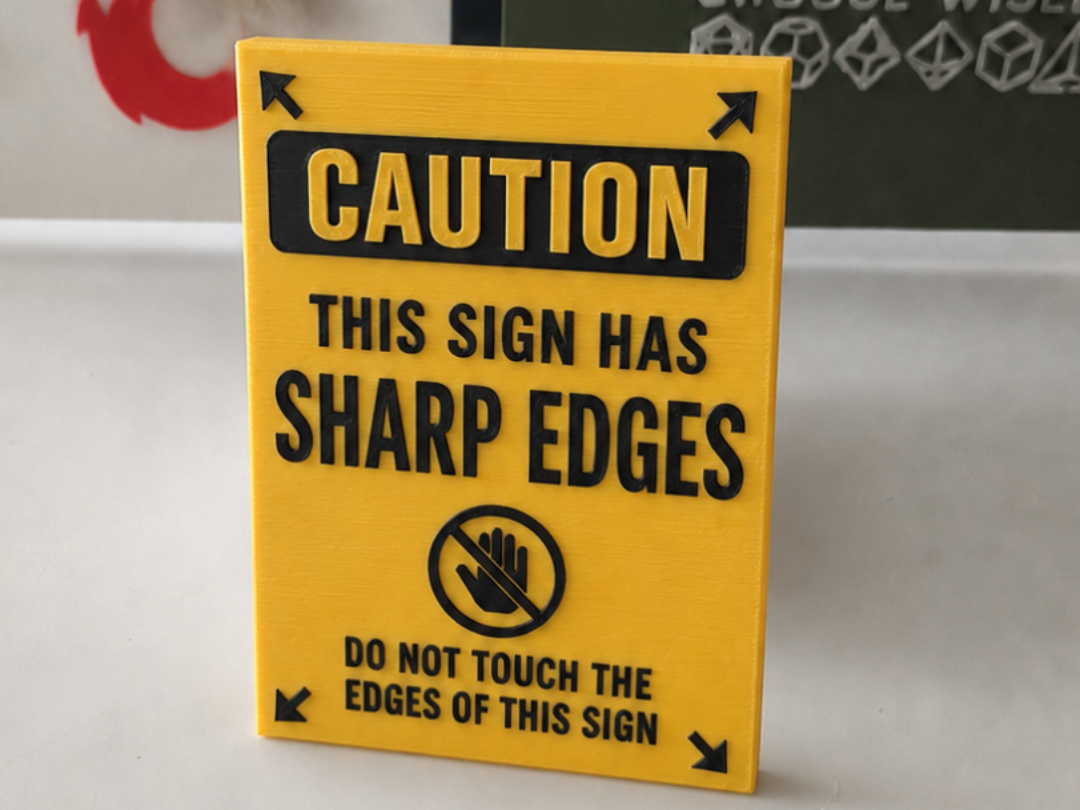 Funny Sharp Edges Warning Sign