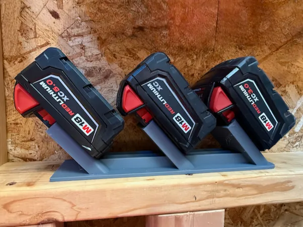 Milwaukee M18 three battery wall/shelf mount rack